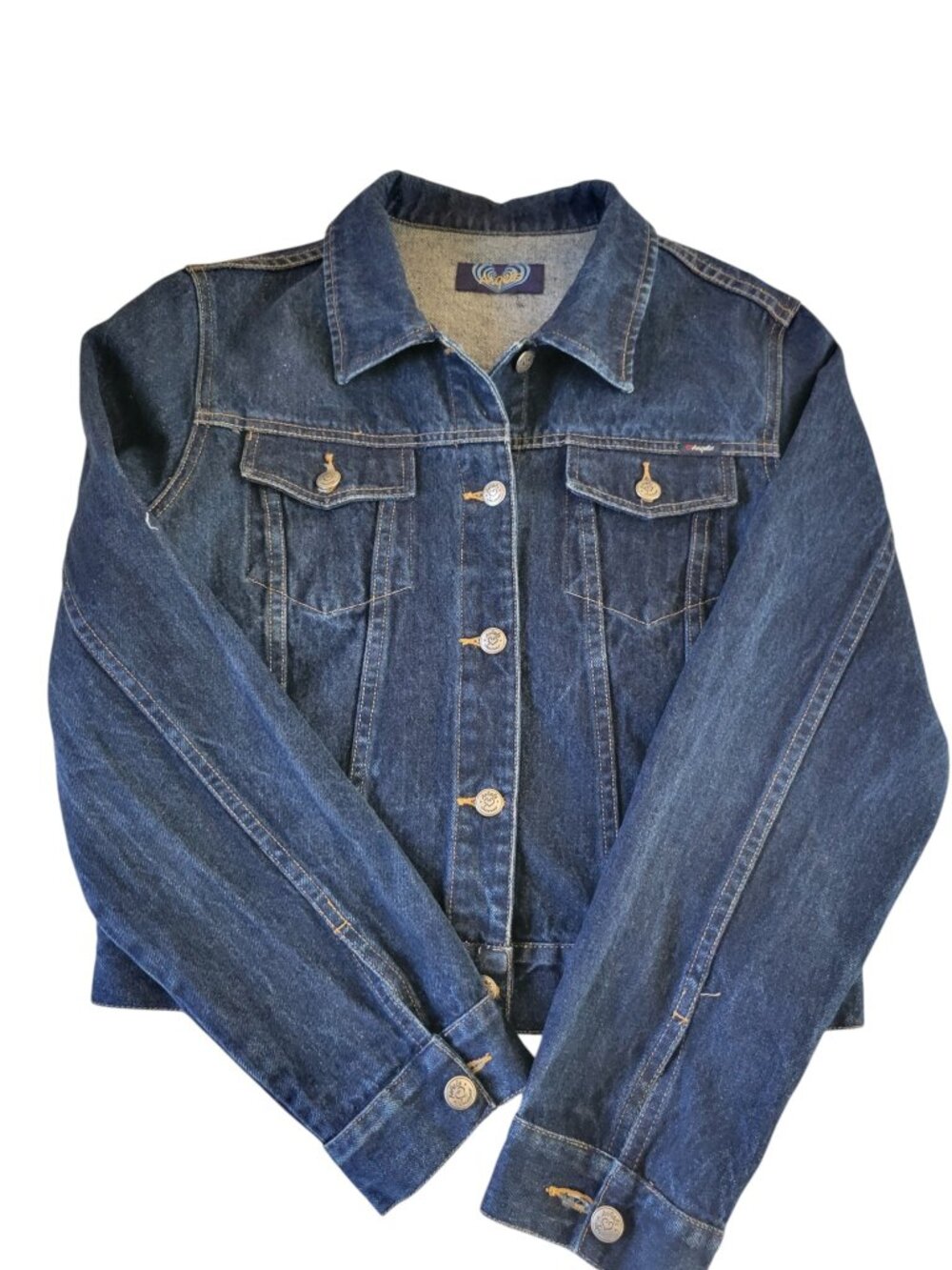 Vintage Angels Jeanswear Denim Jacket Dark Wash Y2K Closet Staple Indie Trucker
